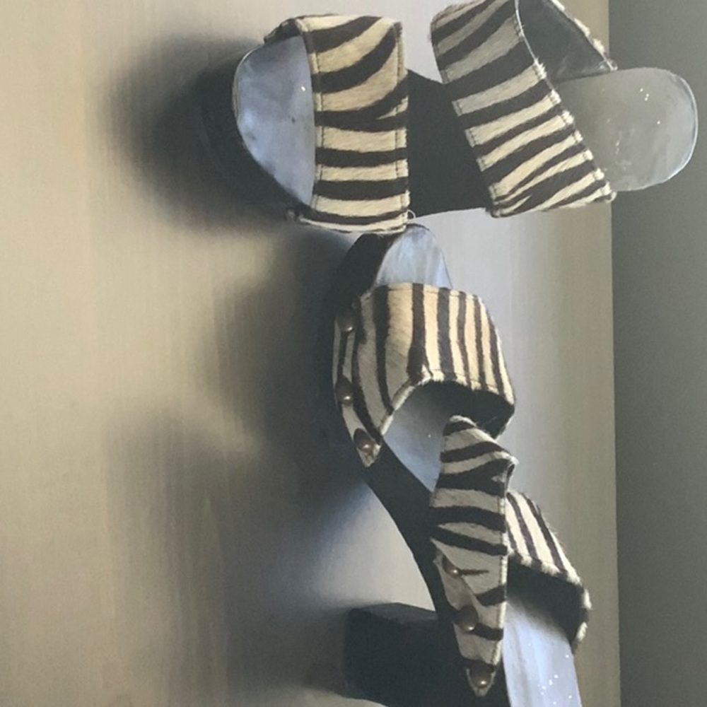 Zebra Print Platform Sandals